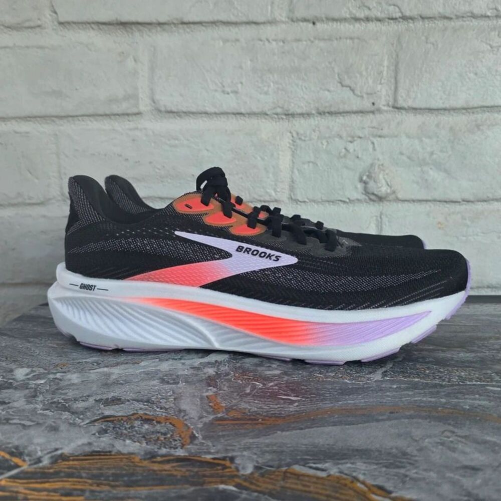 Brooks Ghost 17 Black Purple Coral Running Shoes Womens Size 11 M B 1204311B080